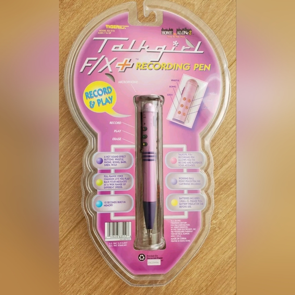 Talkgirl F/X+ Recording Pen Home Alone 2 Vintage Rare NEW Tiger Electronics 1995